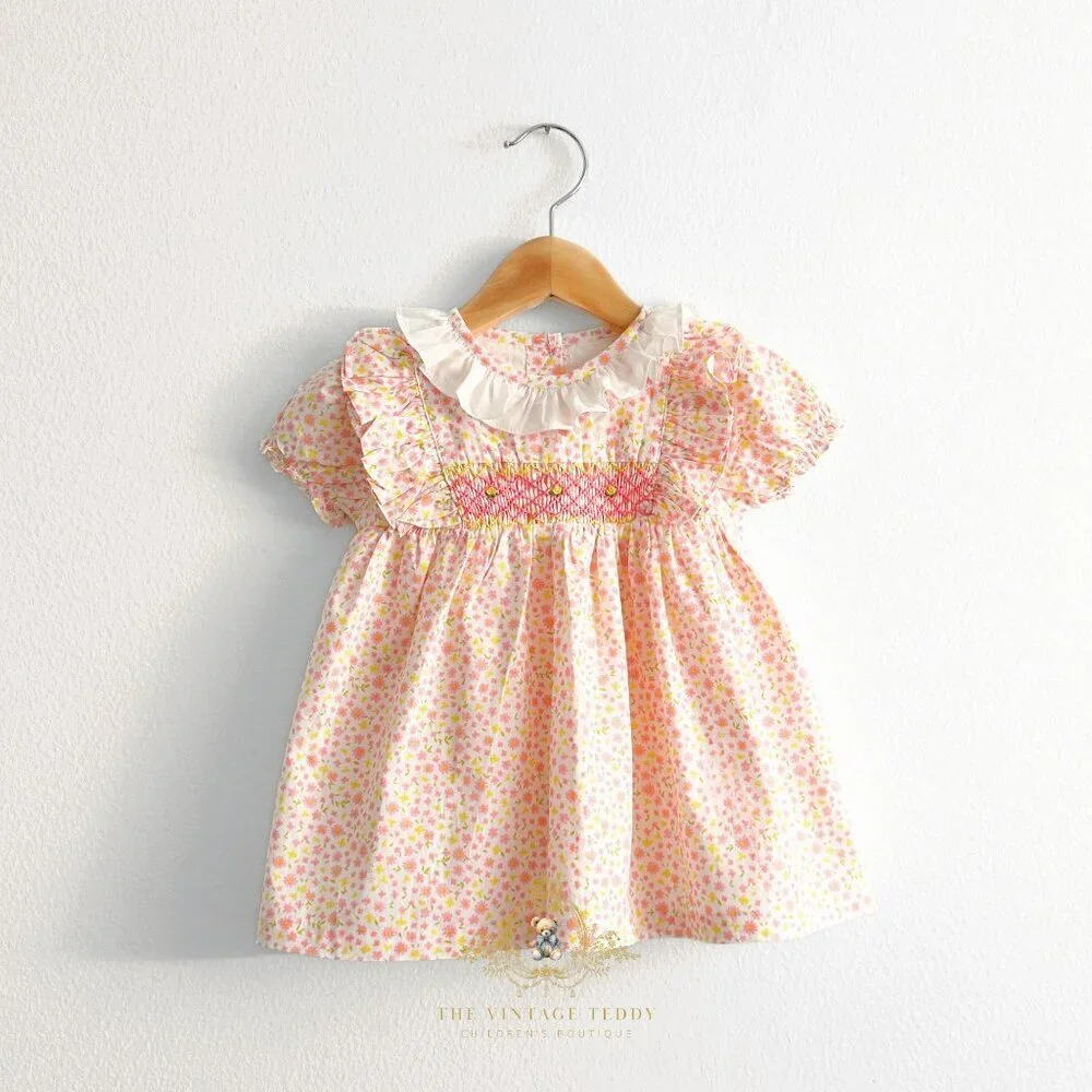 NWT Lovely Girls Smocked Embroidered Dress Bloomer Special Occassion Formal 18M